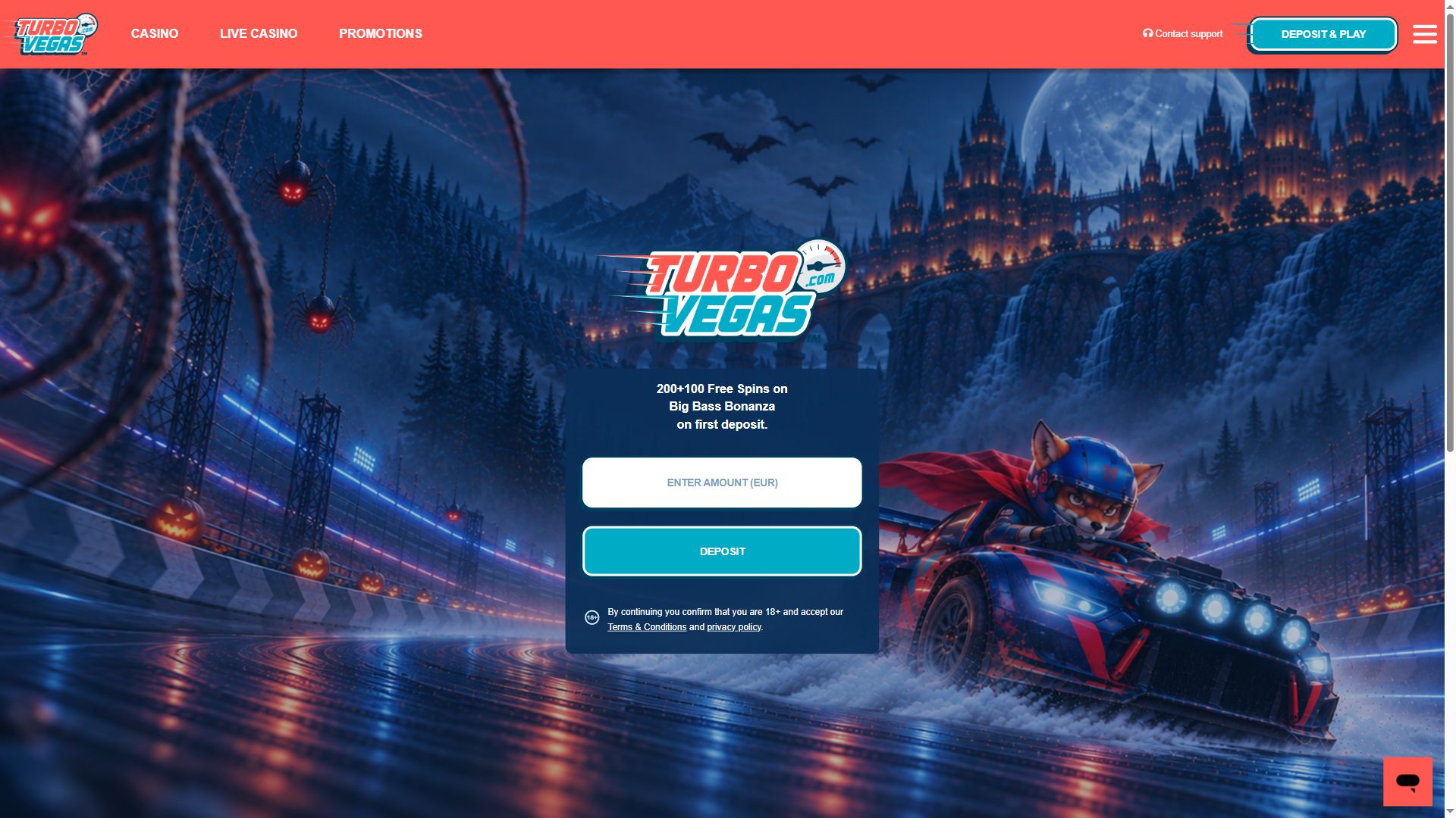 Turbo Vegas — Homepage (Desktop)
