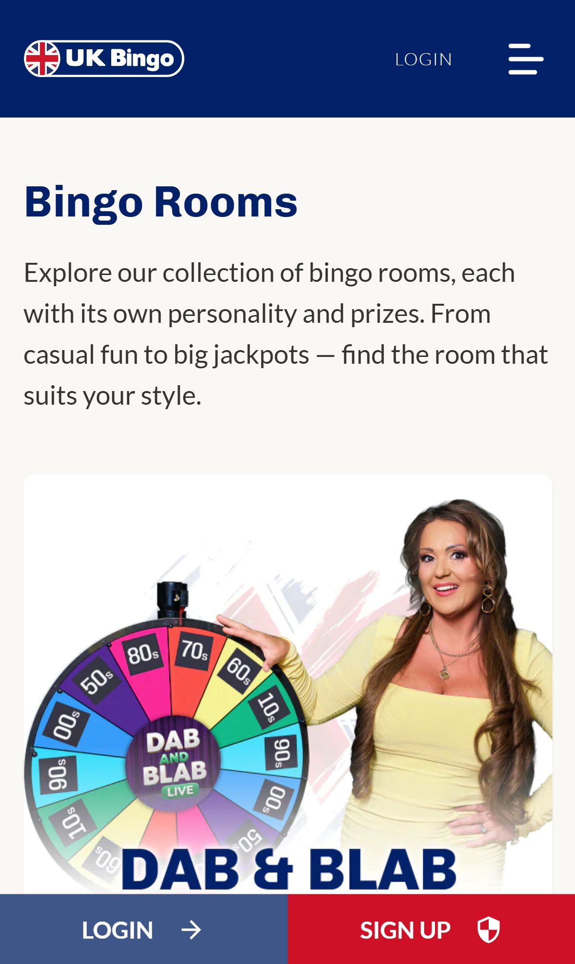 Uk Bingo — Lobby (Mobile)