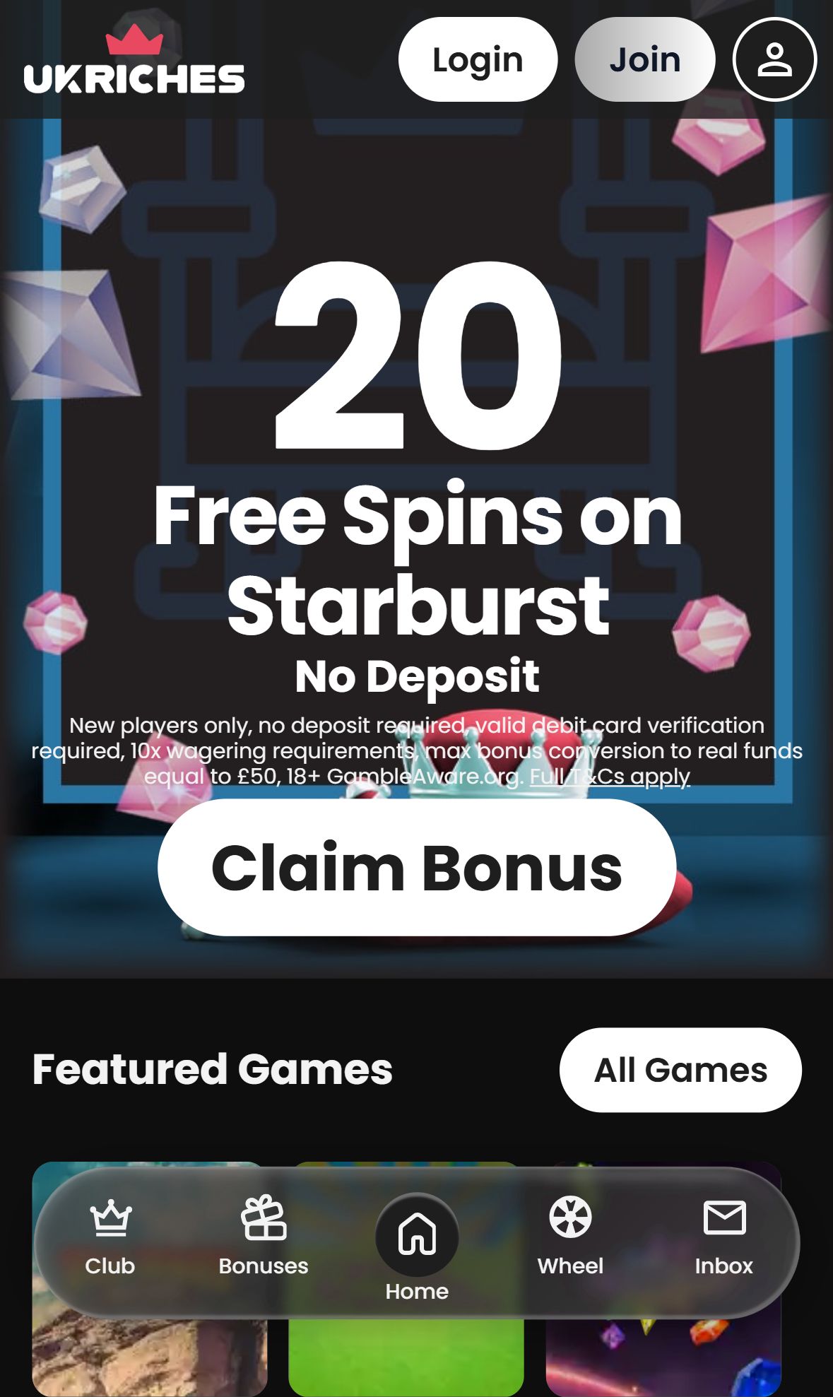 UK Riches — Homepage (Mobile)