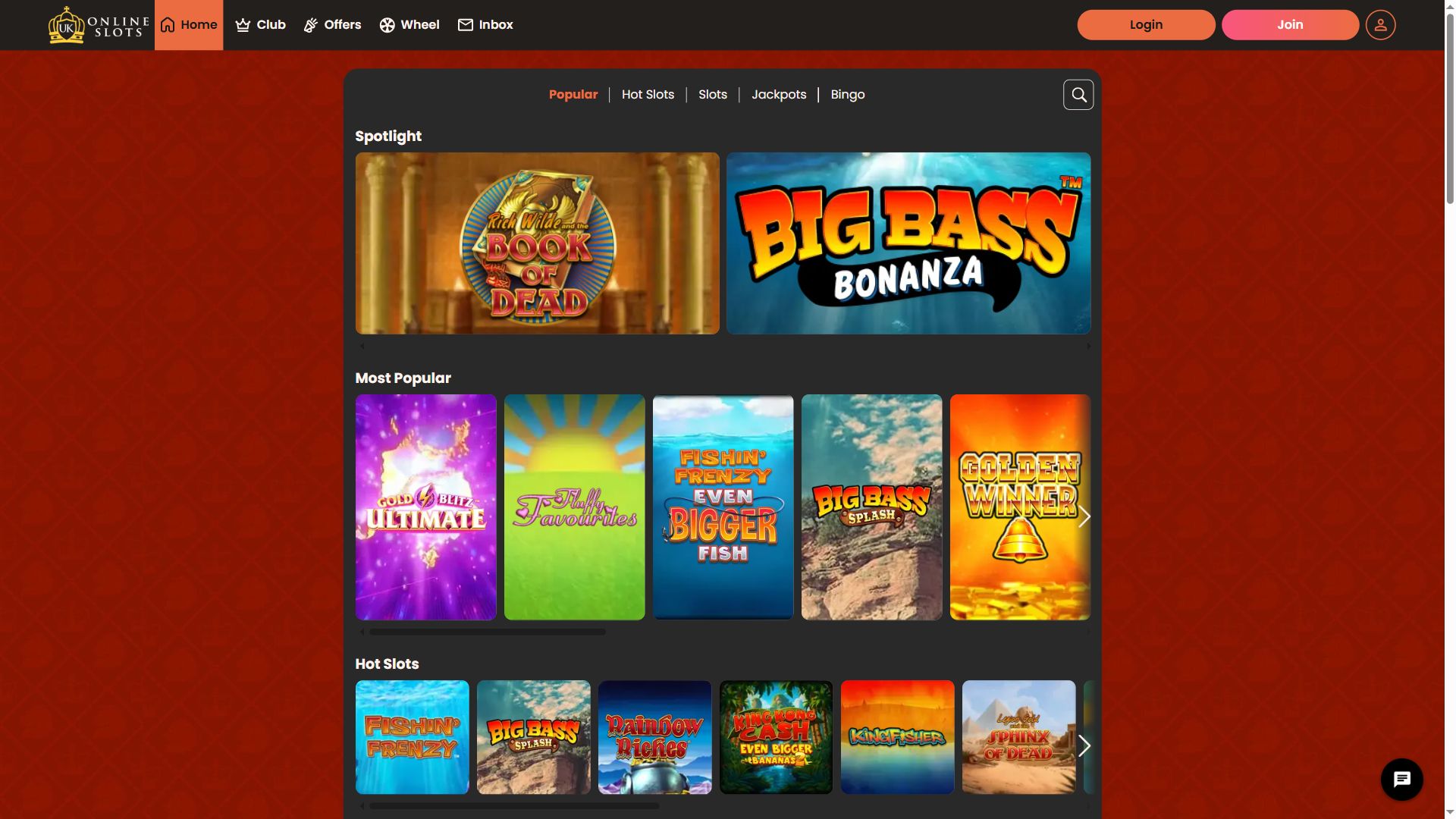 UK Online Slots — Lobby (Desktop)