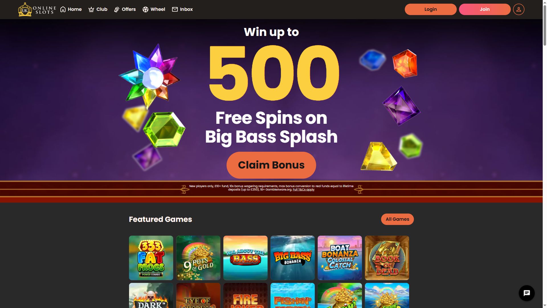 UK Online Slots — Homepage (Desktop)