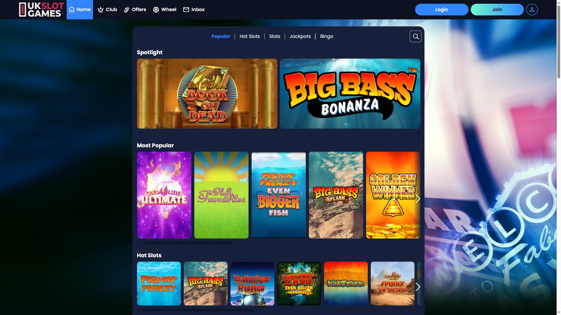UK Slot Games — Lobby (Desktop)