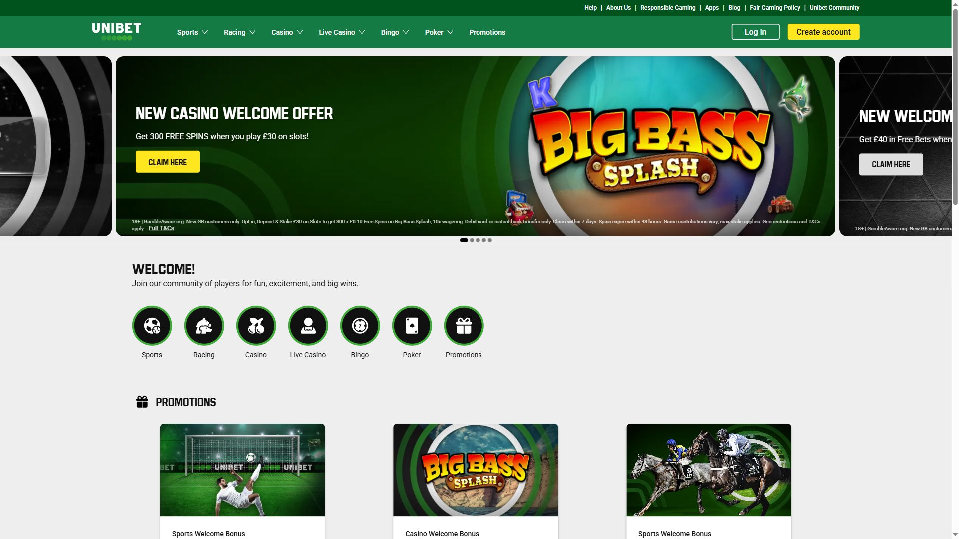 Unibet UK — Homepage (Desktop)