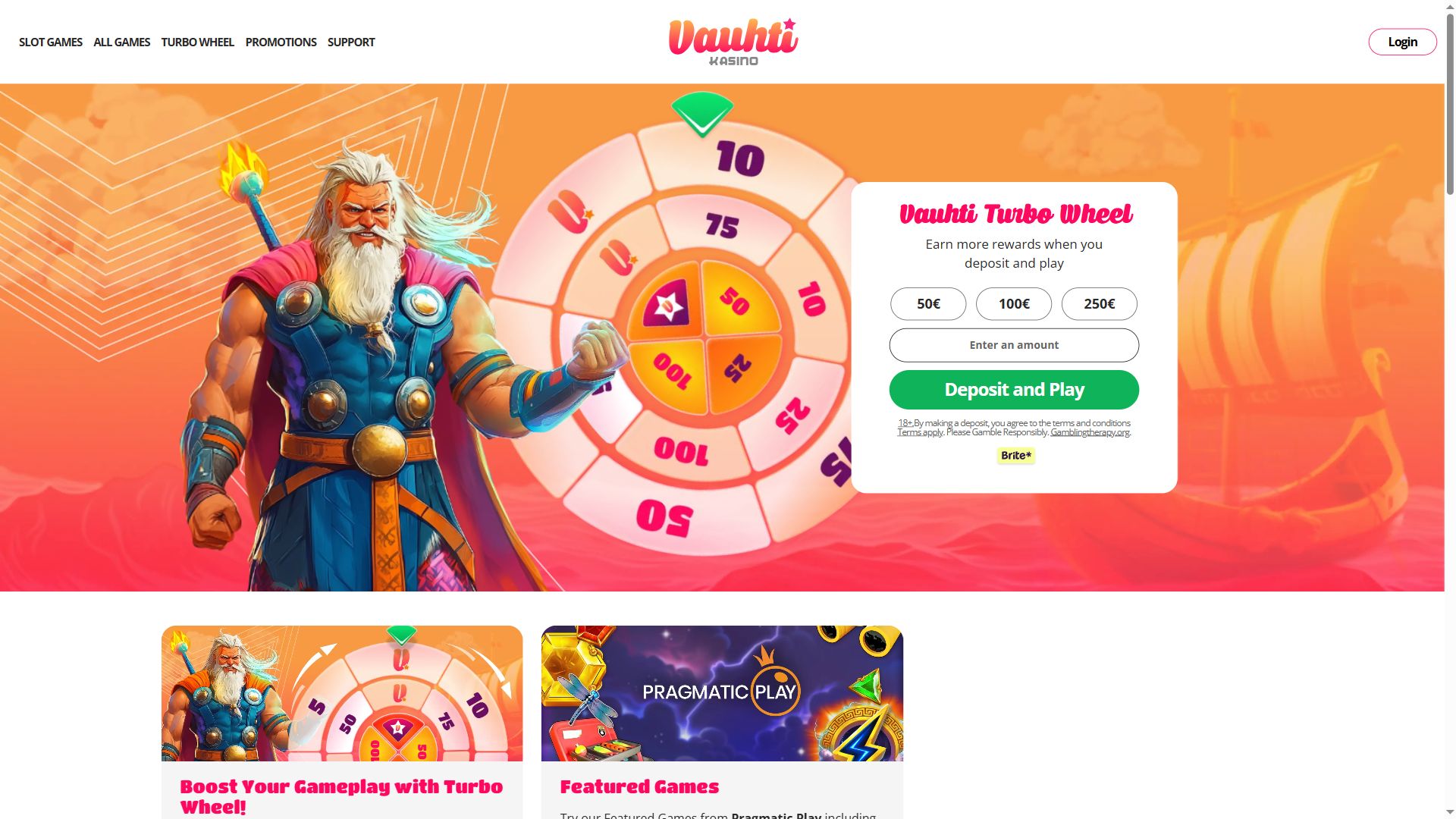 Vauhti — Homepage (Desktop)