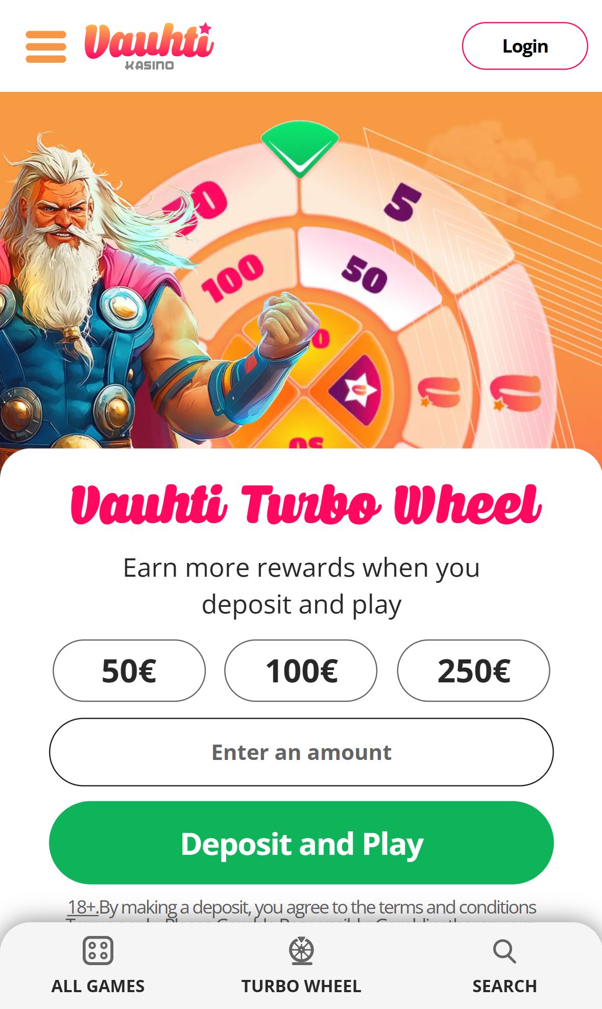 Vauhti — Homepage (Mobile)