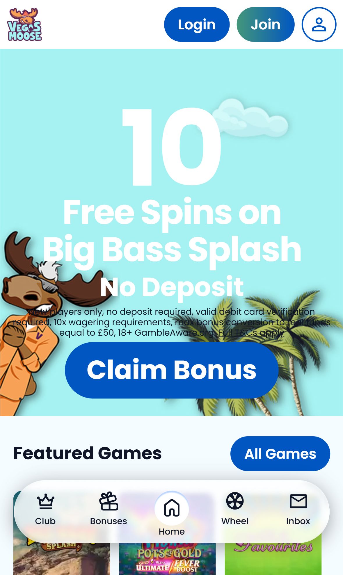 Vegas Moose — Homepage (Mobile)