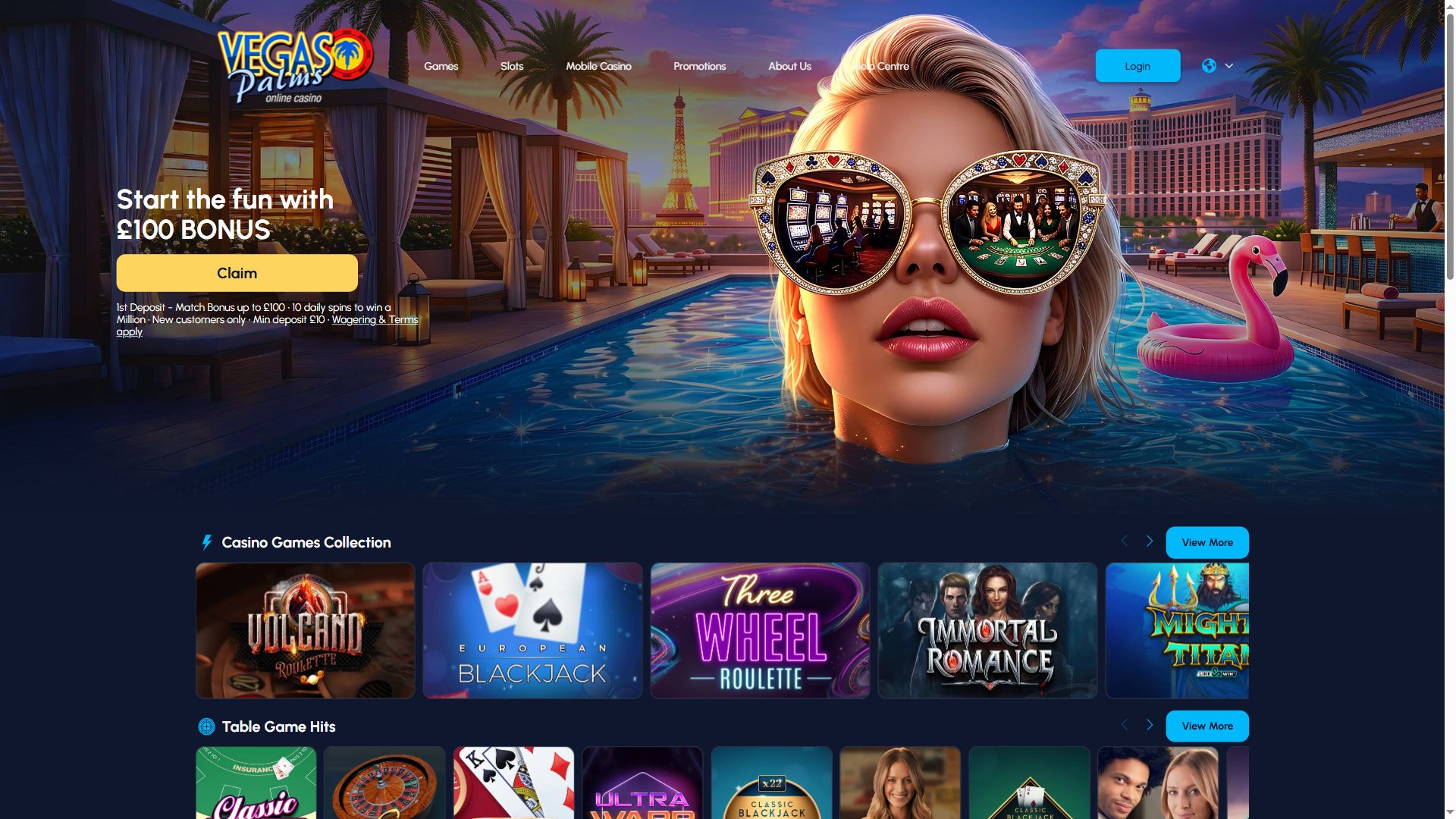 Vegas Palms Casino — Lobby (Desktop)