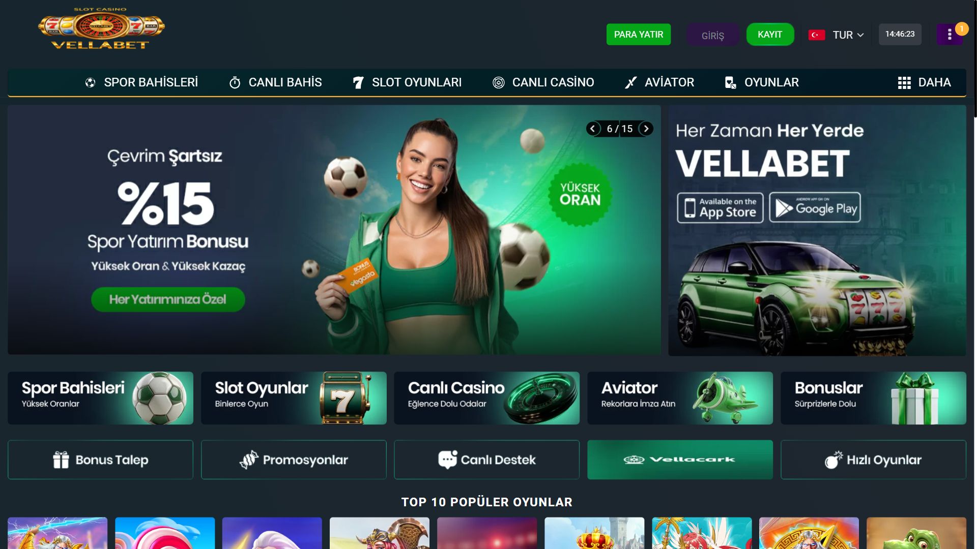 Vegasta — Homepage (Desktop)