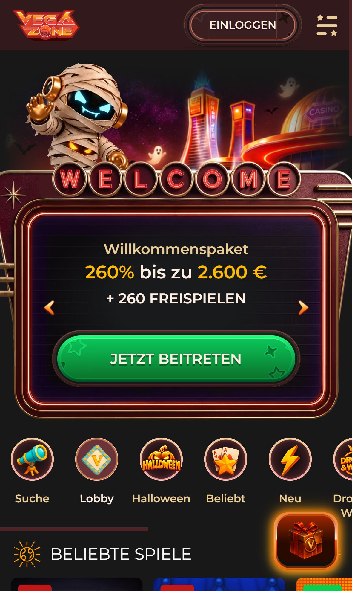 VegaZone — Startseite (Mobil)