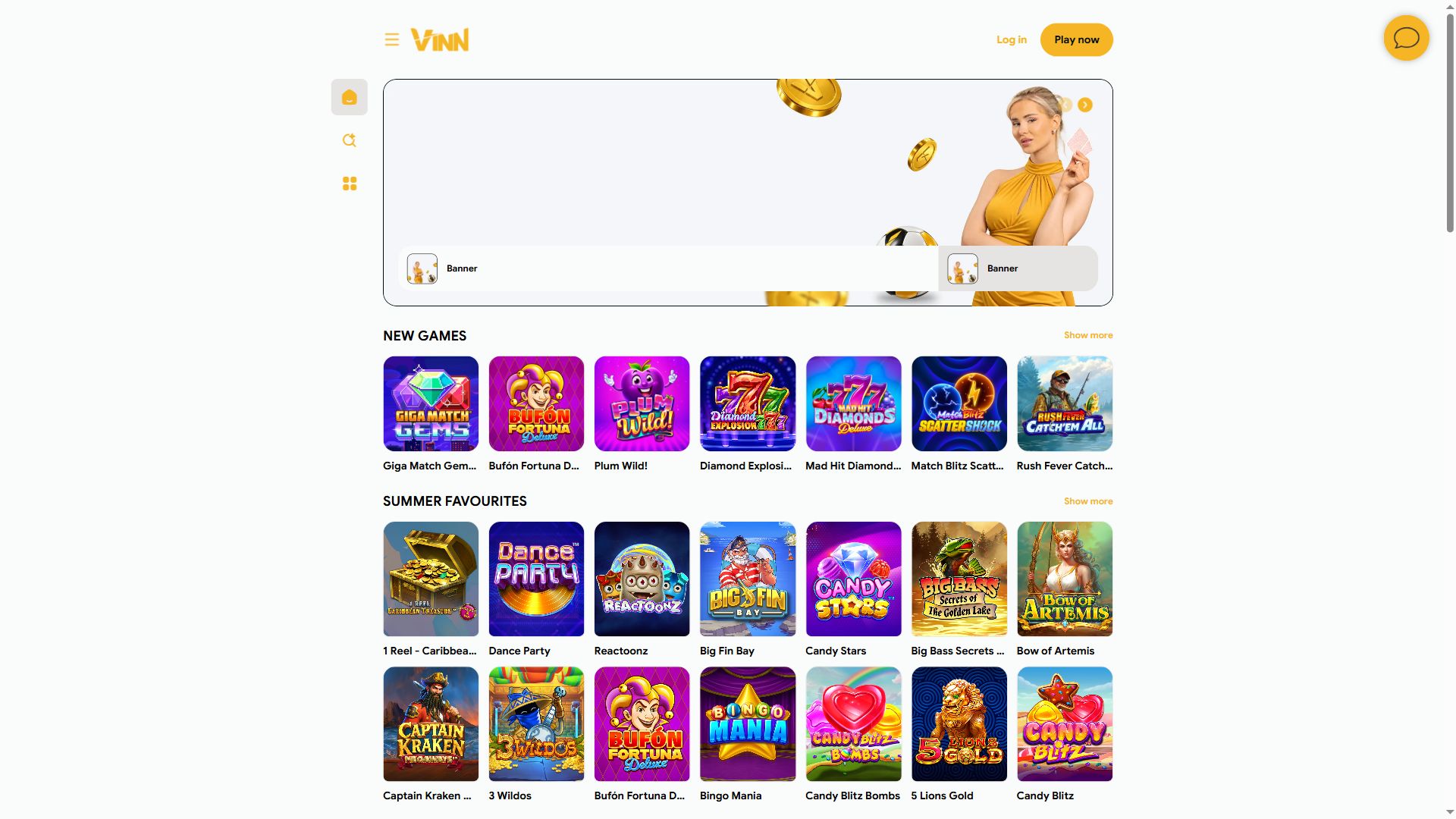 Vinn — Homepage (Desktop)
