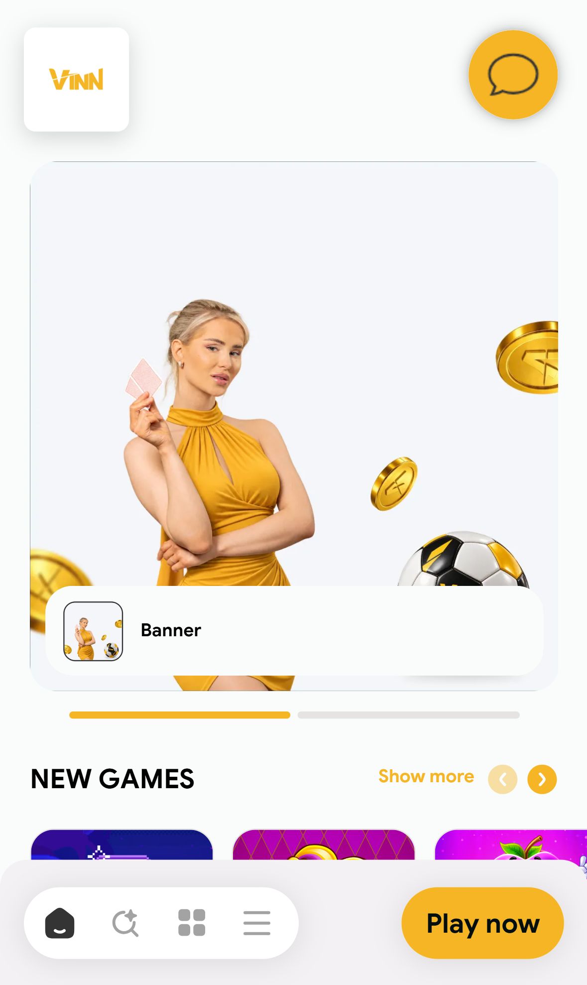 Vinn — Homepage (Mobile)