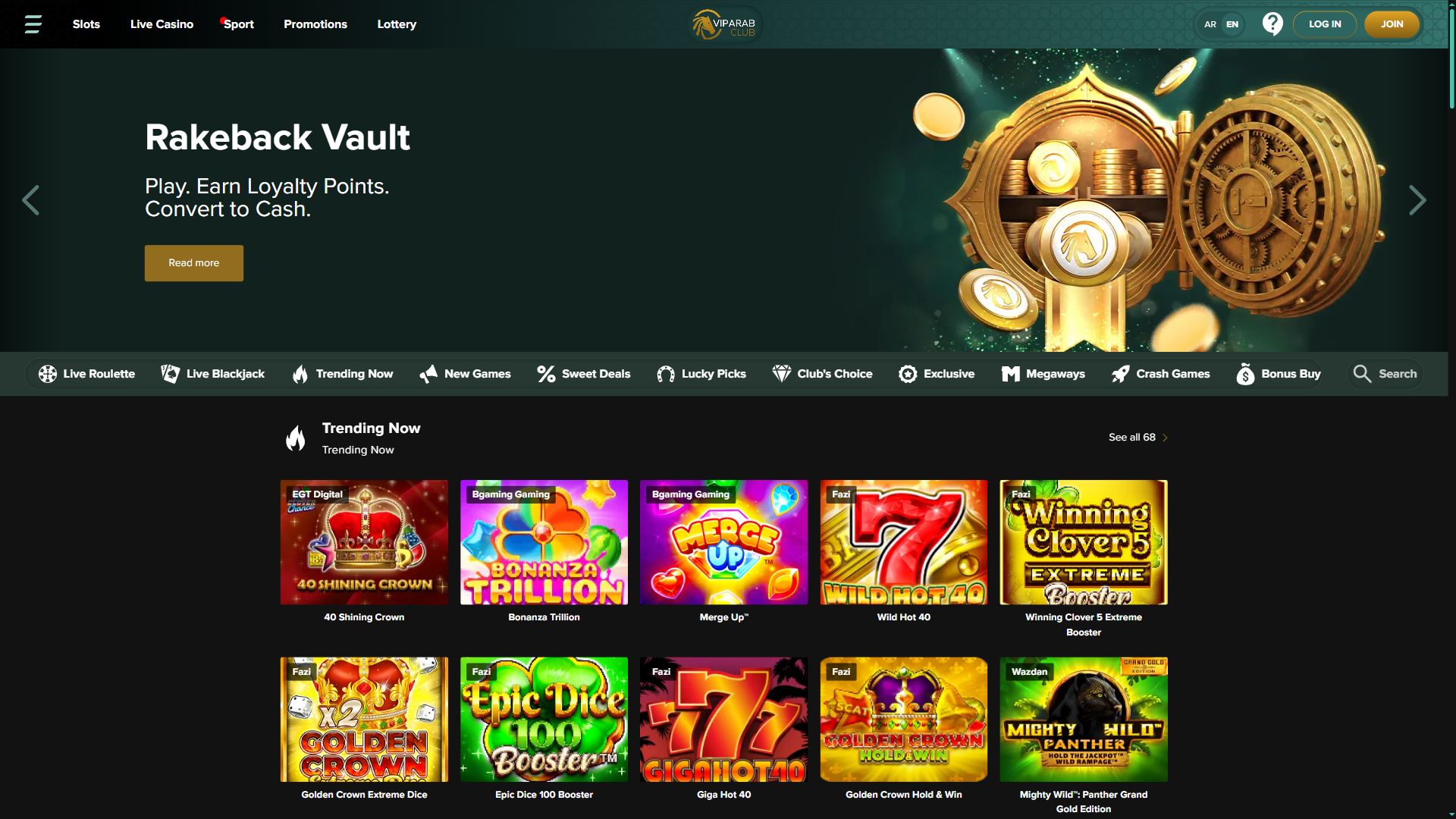 Viparabclub — Homepage (Desktop)