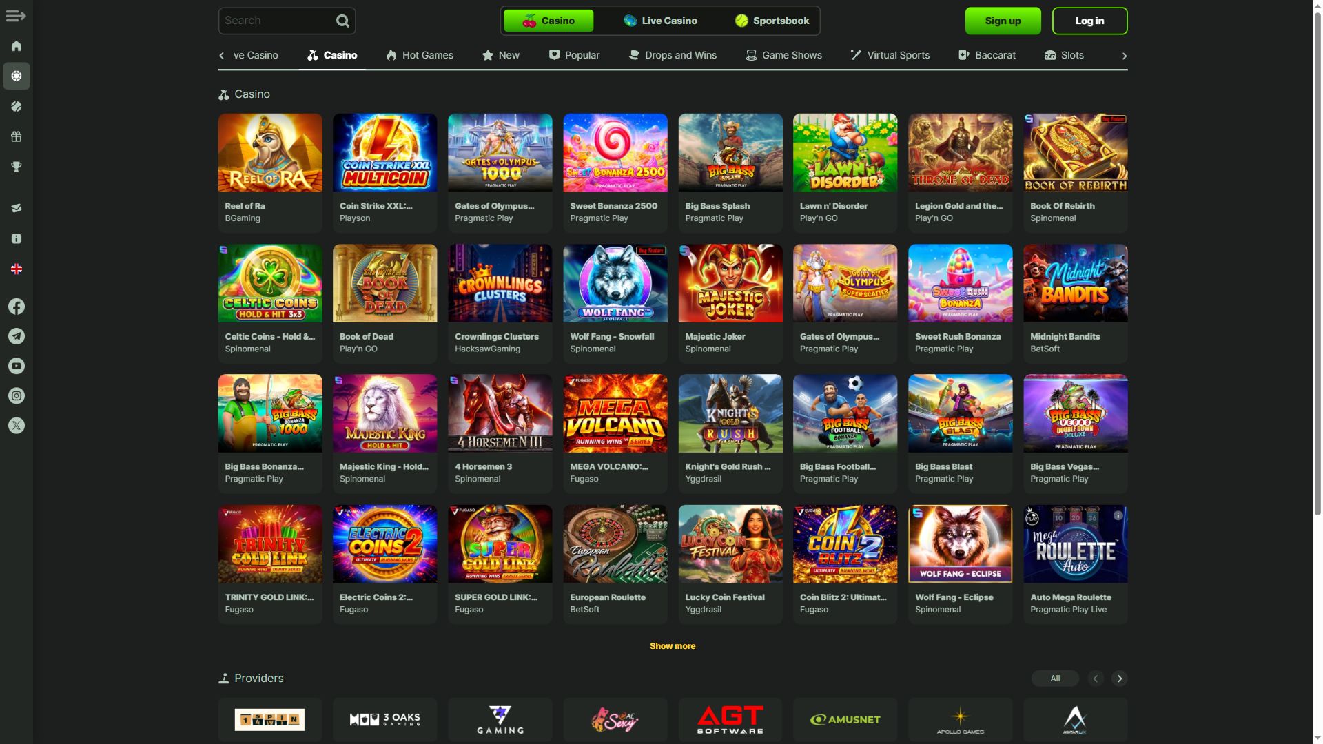Weltbet — Lobby (Desktop)