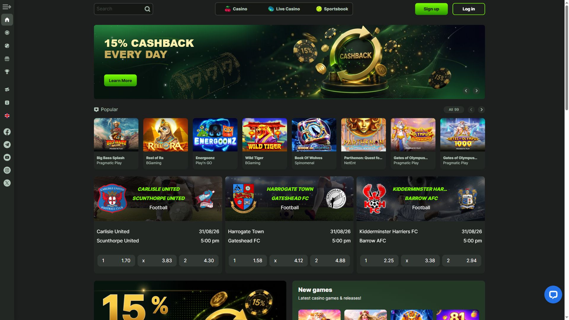 Weltbet — Homepage (Desktop)