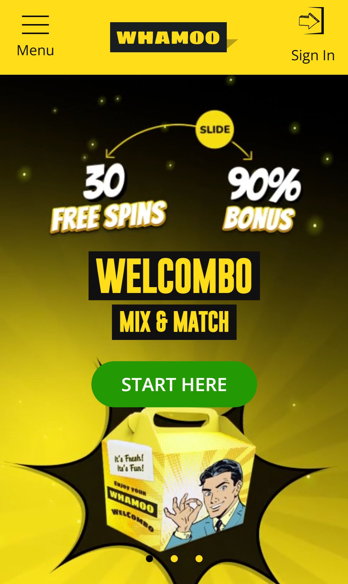 Whamoo — Homepage (Mobile)