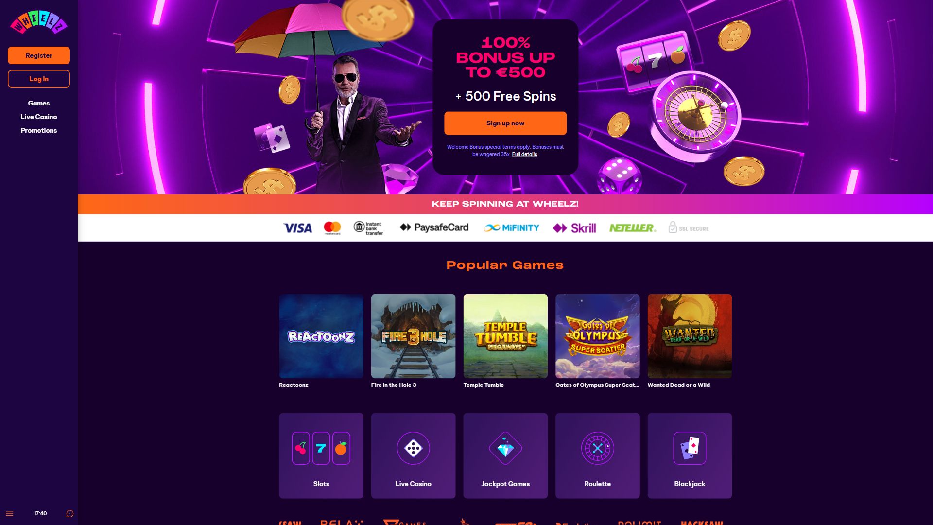 Wheelz — Homepage (Desktop)