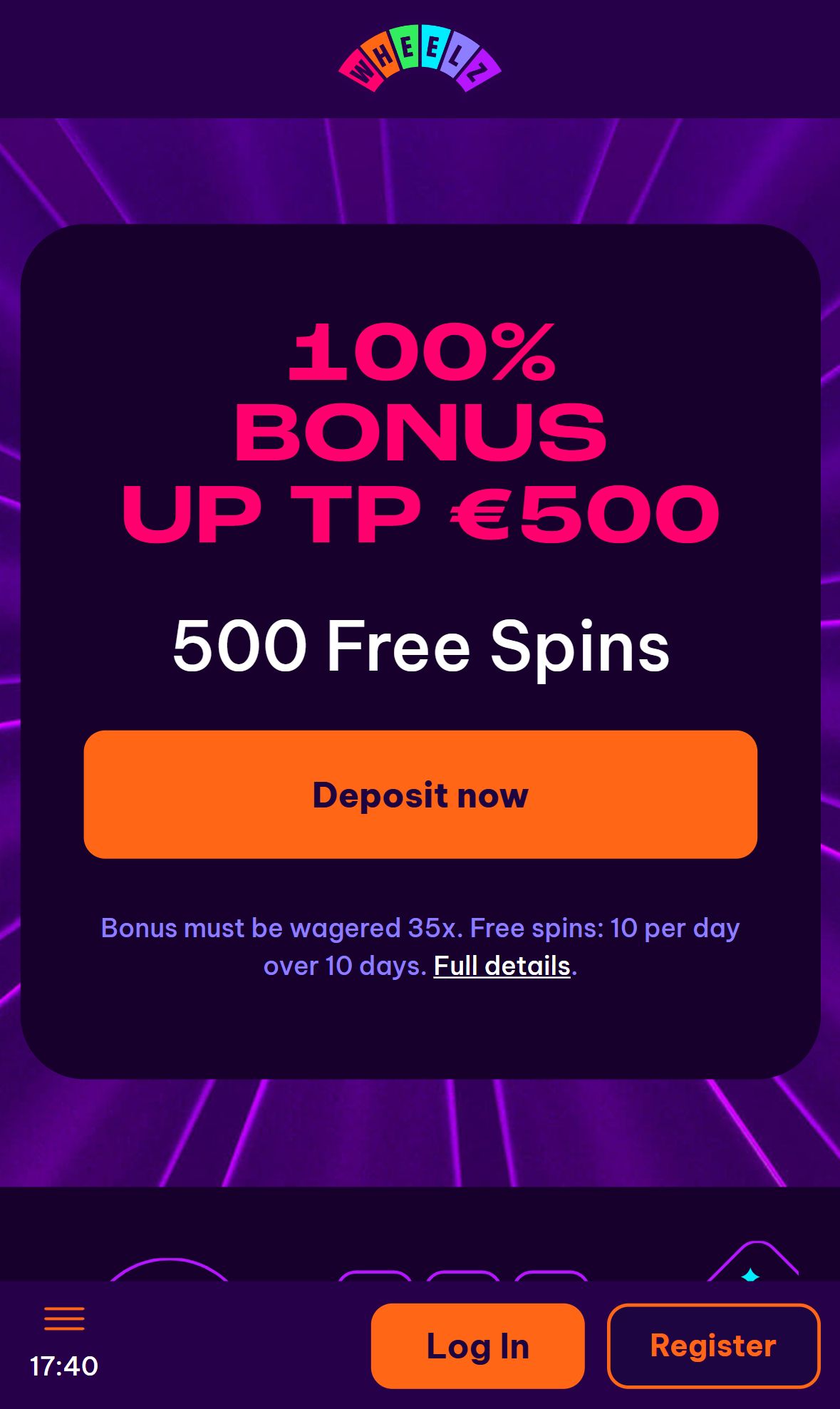 Wheelz — Homepage (Mobile)