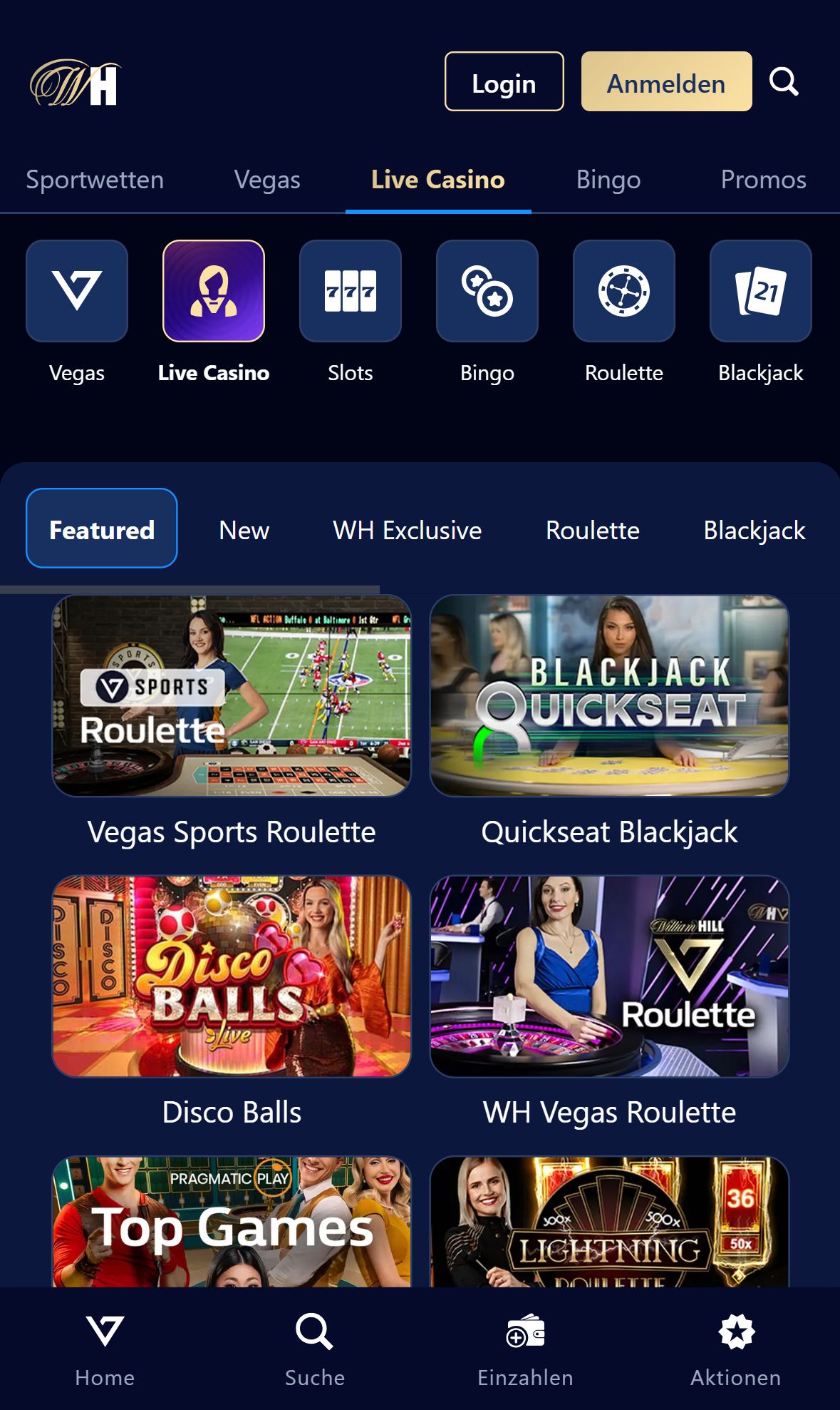 William Hill — Lobby (Mobil)