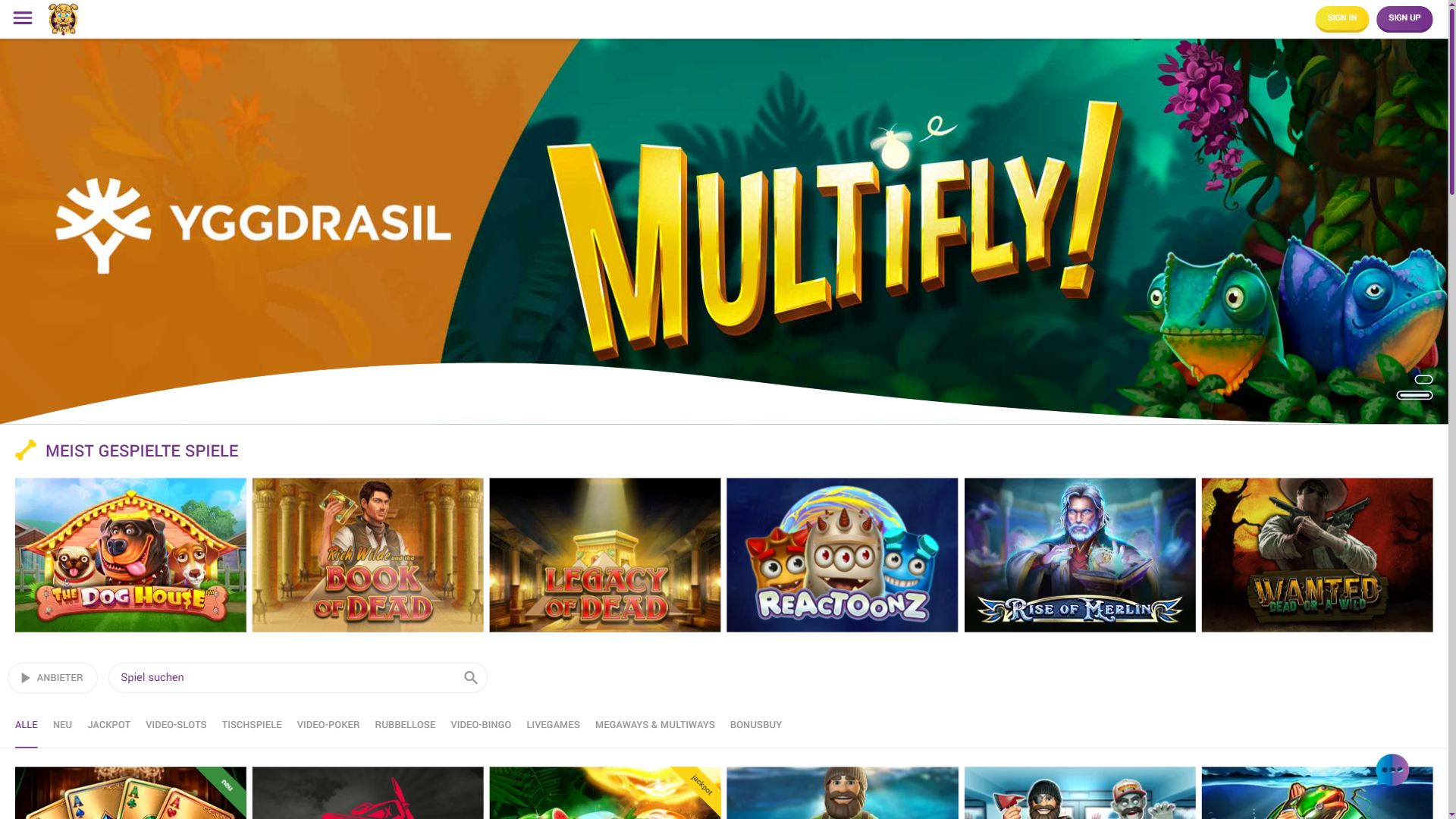Will's Casino — Lobby (Desktop)