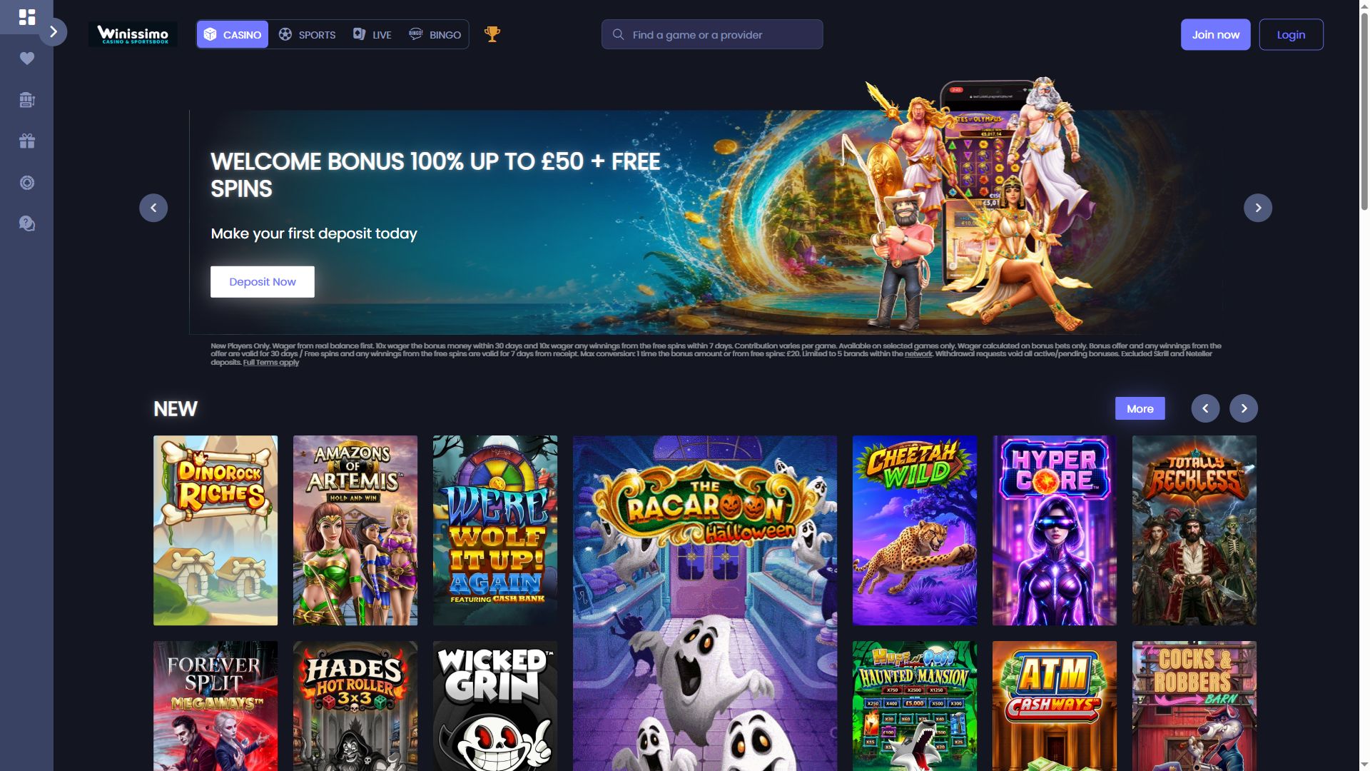Winissimo — Homepage (Desktop)