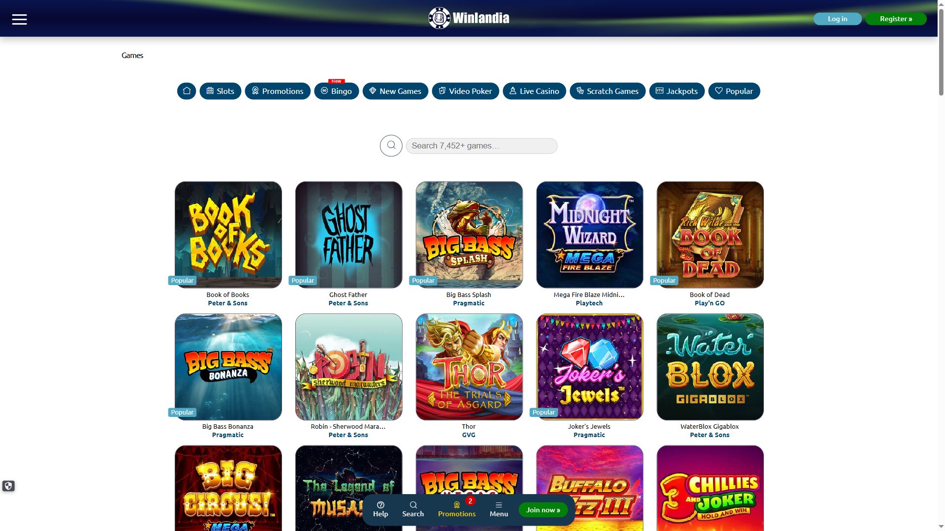 Winlandia — Lobby (Desktop)