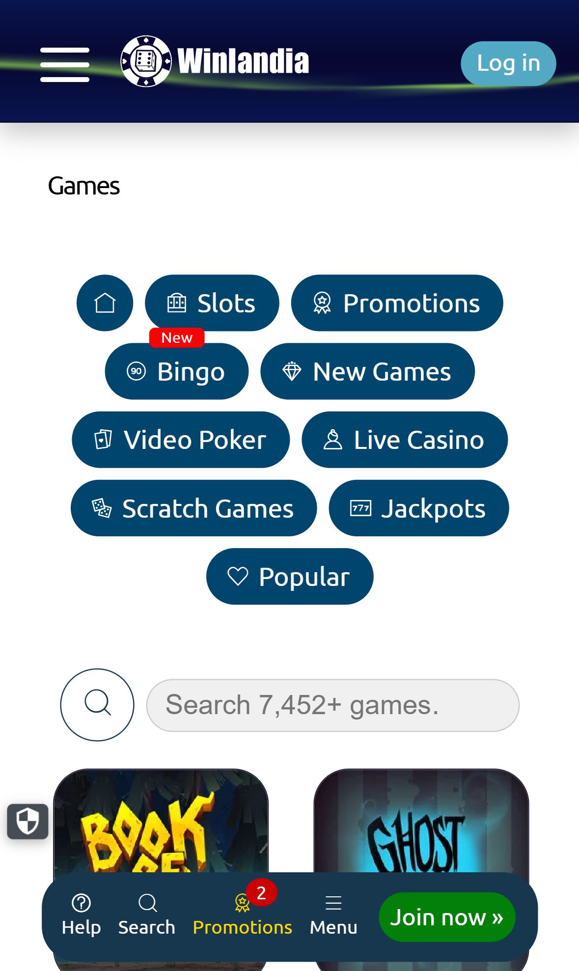 Winlandia — Lobby (Mobile)