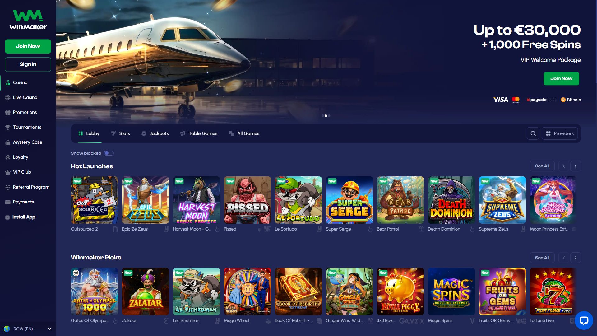 Winmaker — Homepage (Desktop)