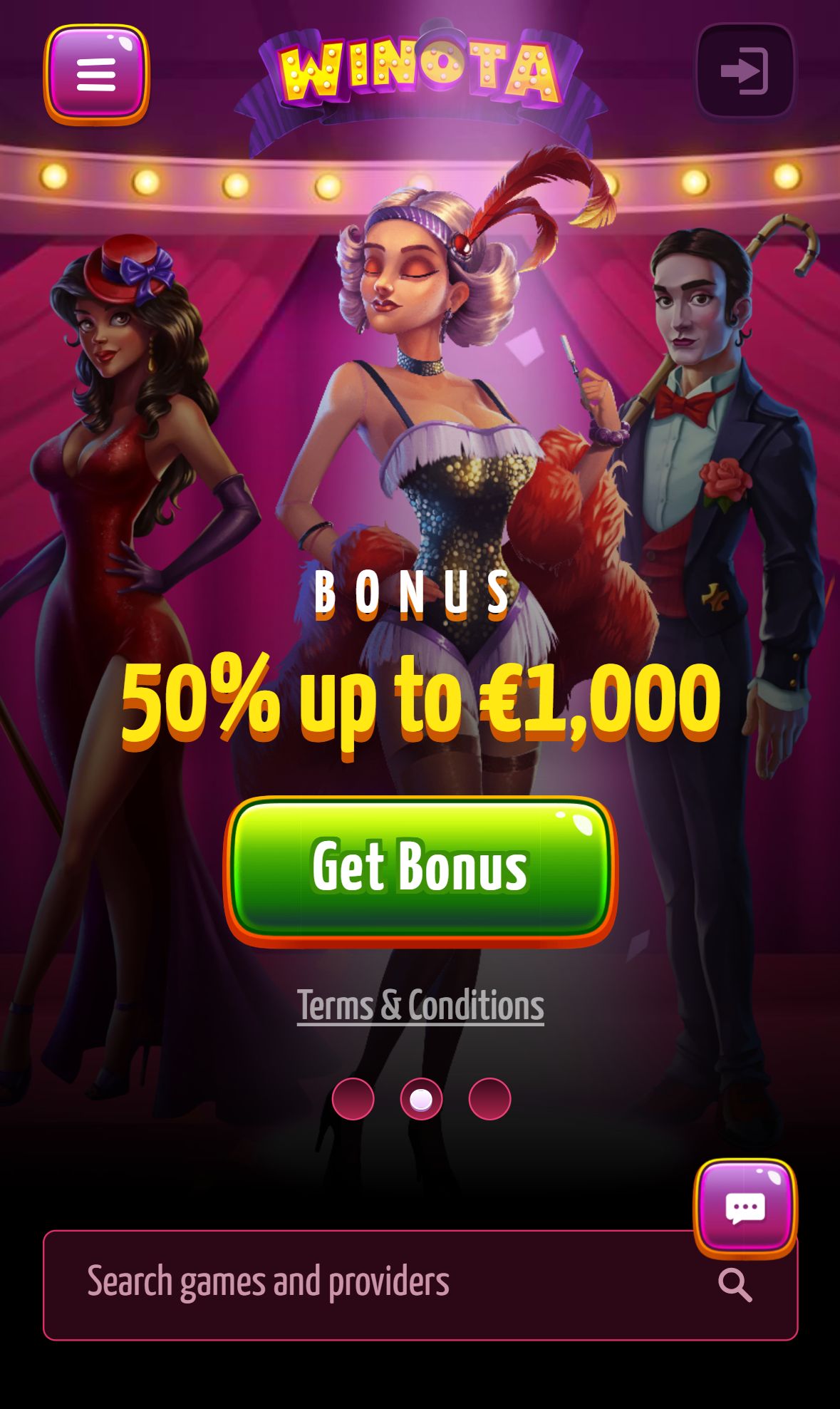 Winota — Homepage (Mobile)
