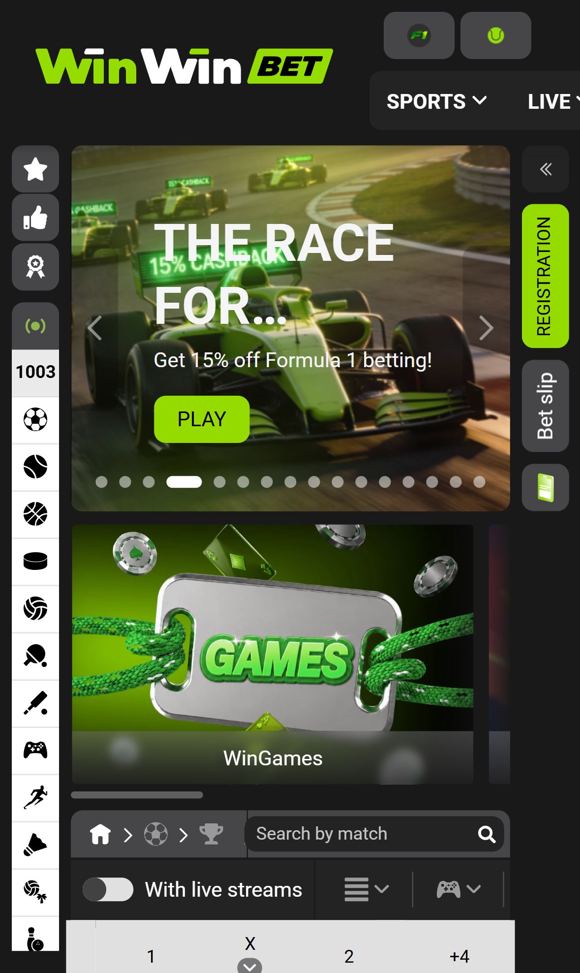 Winwin — Homepage (Mobile)