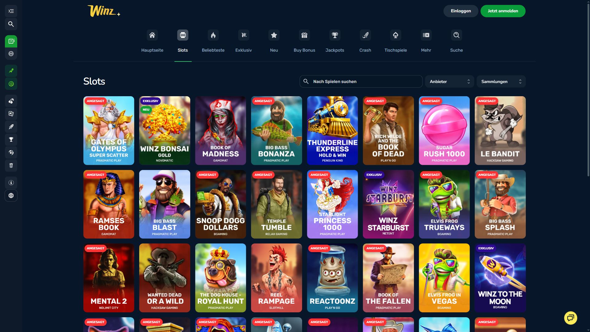 Winz — Lobby (Desktop)