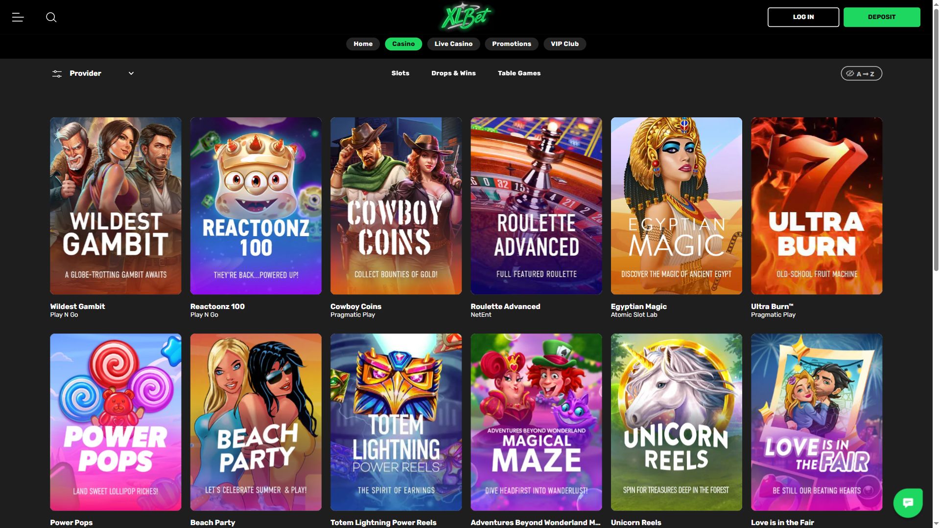 Xlbet — Lobby (Desktop)