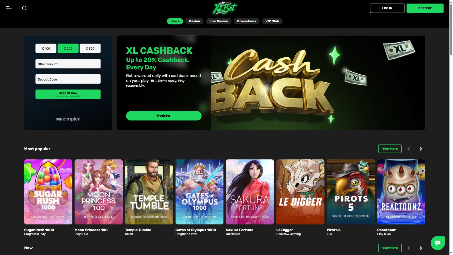 Xlbet — Homepage (Desktop)