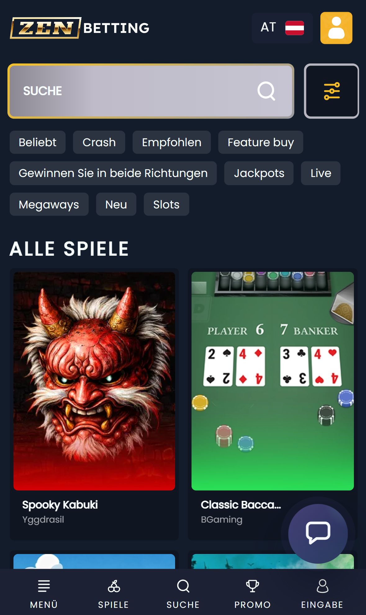 ZenBetting — Lobby (Mobil)